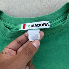 Rare Vintage Diadora Roy Keane Ireland Soccer T-Shirt Green Size Medium 90s Y2K