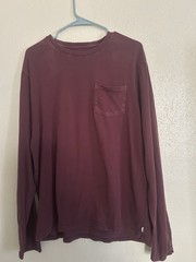 Lucky Brand Men’s T-Shirt Size L Color Burgundy 100% Cotton Long Sleeve Pullover