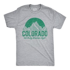 Mens Colorado Get Rocky Mountain High T Shirt Funny 420 Marijuana Tee