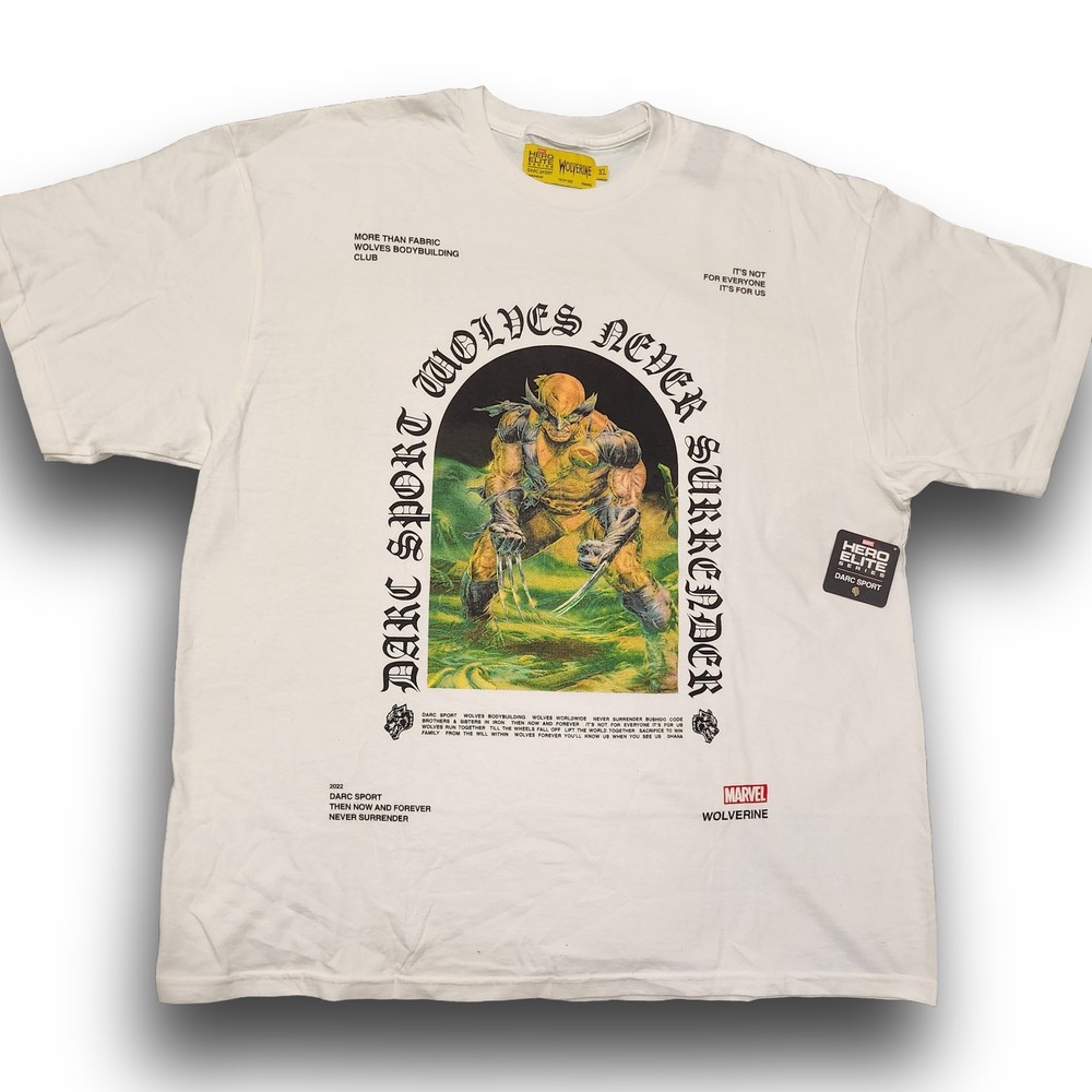 Darc Sport Hero Elite Marvel Wolverine “Never Surrender” Oversized Tee White XL