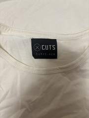 Cuts Clothing Men’s Curve Hem Crew Neck Short Sleeve Tee T-Shirt Large L Biege