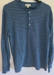 J. Crew Knit Goods Mens Large Slim Fit Long Sleeve Pullover Henley Shirt Striped