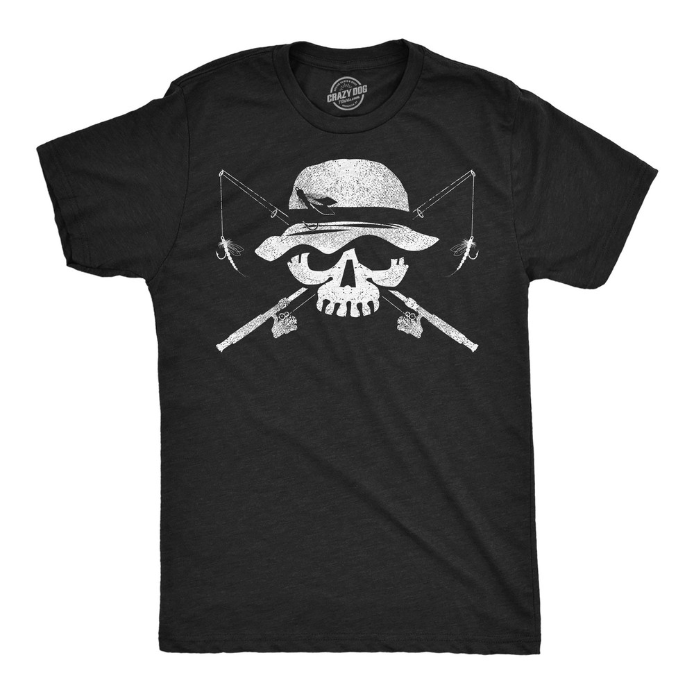 Mens Funny T Shirts Fishing Skull Sarcastic Fisherman Tee For Men