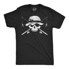 Mens Funny T Shirts Fishing Skull Sarcastic Fisherman Tee For Men