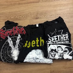 Lot of 3 Seether 2012 Tour Concert Band T-shirt Black Gray Crow Cloud Nwot Sz XL