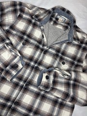 Carbon 2 Cobalt Fleece Lined Blue Plaid Button Up Jac-Shirt Shacket Medium Tall