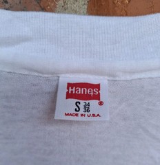 Hanes V Neck Blank T Shirt Vtg 70s Cotton Undershirt UNWORN S 34-36