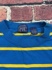 Vintage Striped Blank T Shirt Single Stitch St. John’s Bay Sport Pocket Tee L