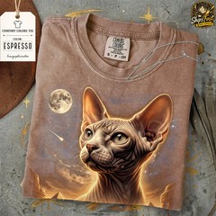 Sphynx Cat Moon Animal Graphic Comfort Tee