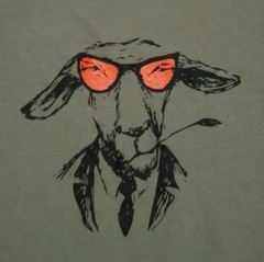 Donkey / Goat with Sunglasses Green T-Shirt SOL’S REGENT Size L 100% Cotton