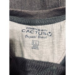 Authentic Quality Cactus Original Brand Mens L Grey Long Sleeve Waffle Shirt