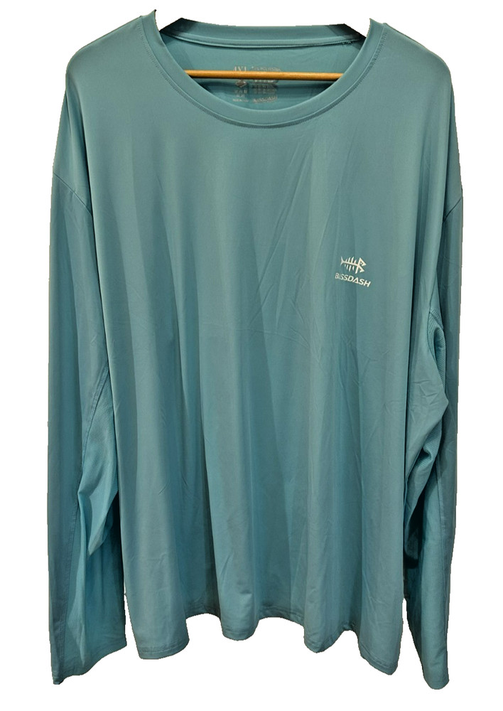 Huk Performance Fishing Men’s Long Sleeve Shirt Blue Size 4XL UPF Sun Protection