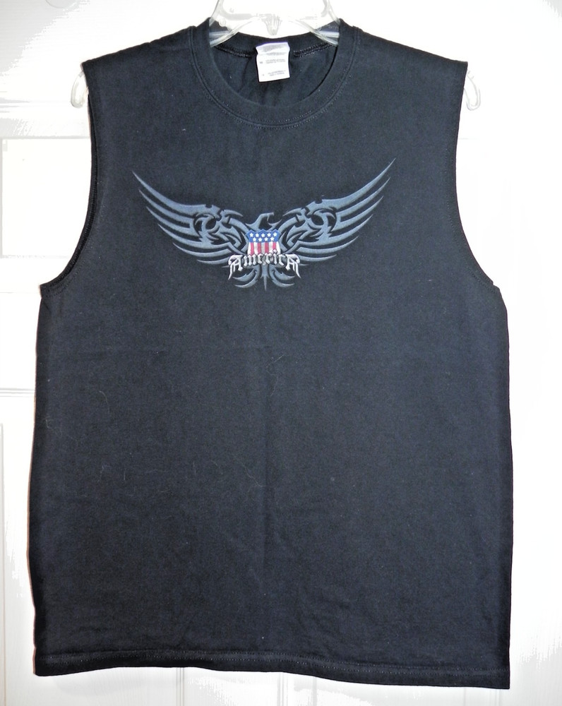 AMERICA Sleeveless Muscle Shirt Size M & Free Ship!