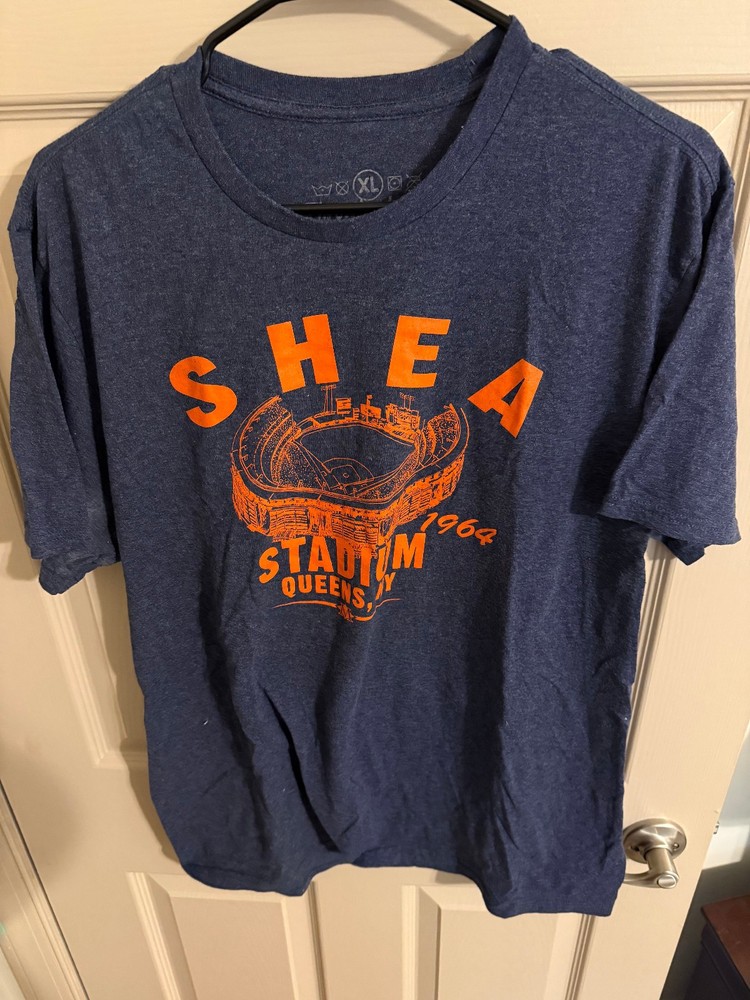 New York Mets MLB Shea Stadium 1964 Throwback Baseball T-Shirt XL Heather Blue