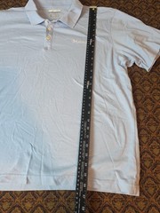 Columbia Men’s Size Large Baby Blue Short Sleeve Polo Shirt – White Stitched
