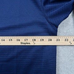 Vintage 90s Nike Team Mens Blue Short Sleeve Soccer Shirt Ribbed Swoosh Size M