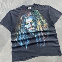 Rare Vintage 90s Winterland Rob Zombie HellBilly Deluxe AOP Band Tee Size XL