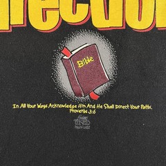 Vintage Men’s Bible Jesus Funny Graphic T Shirt Black/Yellow (Large)