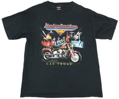 Vintage 1990s T Shirt L HARLEY DAVIDSON CAFE 1999 Las Vegas NV Biker Motorcycle