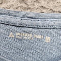 AMERICAN GIANT T Shirt Medium Slub Cotton Made in USA Sky Blue