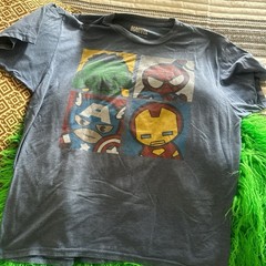 Marvel XL Blue Avengers Graphic T-Shirt Crew Neck Short Sleeve Hulk Spider-Man