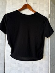 RON JON SURF SHOP COCOA BEACH GOOD VIBES CROP TOP T-SHIRT BLACK SIZE S MADE USA