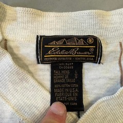 Vintage 90s Eddie Bauer black label striped long sleeve Henley shirt
