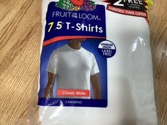 NOS 2010 FRUIT OF THE LOOM 7 Pack XL 46-48 White 100% Cotton T-shirts
