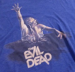 THE EVIL DEAD CLASSIC ROYAL BLUE T-SHIRT SIZE SMALL FRIGHT RAGS EXCELLENT SHAPE!