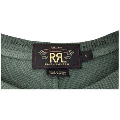 RRL Ralph Lauren Men’s Small Henley Shirt Green Waffle Knit Long Sleeve Thermal