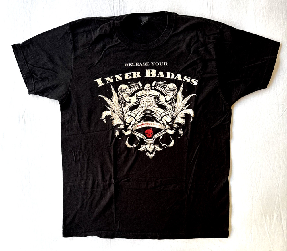 Release Your Inner Badass T-Shirt Black L Pre-Shrunk 100% Ringspun Cotton Tultex