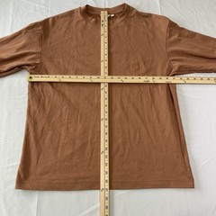 Uniqlo Uni Qlo Mens Brown T-Shirt Large Cotton Polyester