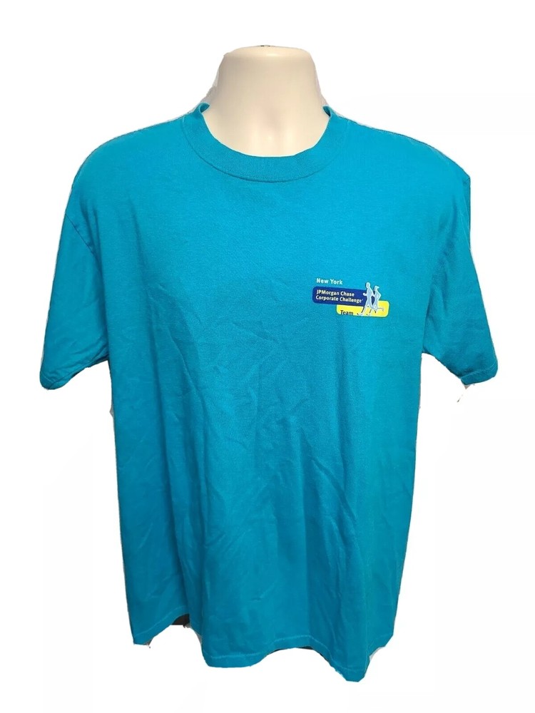2005 JPMorgan Chase Corporate Challenge Team Adult Cyan XL TShirt