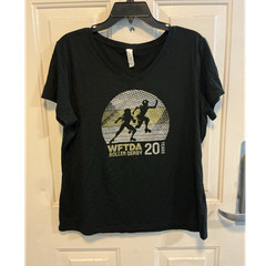District Unisex Black Graphic Logo V-Neck Short Sleeve T-Shirt Roller Derby XL