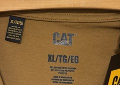 Caterpillar (CAT-Trademark) Tee Apparel Accessories Cotton (Mens Size XL) NEW