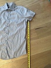 Gucci Luxury Short Sleeve Button Up Shirt Men’s 15 3/4 (40) Gray Made in Italy
