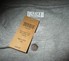 DULUTH Trading Gray Long Sleeve “Longtail T” Henley Shirt Men’s Size 2XL NWT