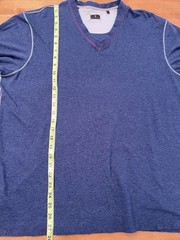 Left Coast Tee Short Sleeve V Neck Mens Large Blue 100% Cotton