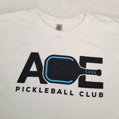 Ace Pickleball Club Graphic T-Shirt Men’s White Size Large Classic Sports Casual