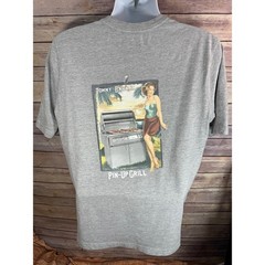 Tommy Bahama Pin Up Grill Graphic Shirt Mens Size Medium Gray