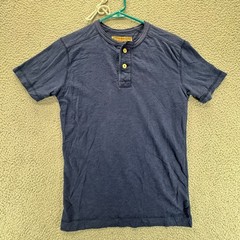 Red Camel Henley Shirt Mens Small Blue Americana Heritage Normcore Cotton Casual