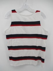 Blue Gear Small Sleeveless Scoop Neck Striped Tank 100% Cotton