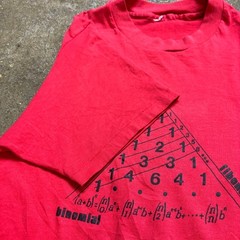 VTG Pascal Triangle Fibonacci Binomial Sequence Math Single Stitch Shirt Small