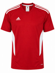Adidas Jersey Red Soccer Climalite L Athletic Fit Moisture Wicking