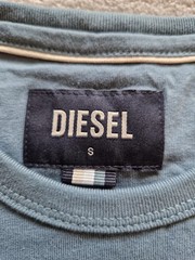 Diesel T-Shirt Men’s Small Blue Crew Neck Short Sleeve Logo Patch Organic Tee