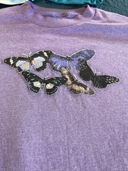 Lot of 6 VTG SINGLE STITCH Yellow Butterfly Print T-Shirts Size L/XL