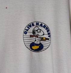 Vtg 90s Snoopy Olive Harvest Olive Oil Limbas T-Shirt Size XL