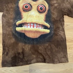 NWOT The Mountain Crazy Cymbal Monkey T Shirt Adult Size XL Tie Dye Brown