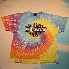 VTG Harley Davidson XXL Tie Dye T Shirt Single Stitch Birmingham AL 90s THRASHED