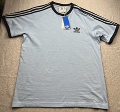 adidas Originals 3-Striped Trefoil T-Shirt Ash Blue/Black JY1371 Size Large NWT